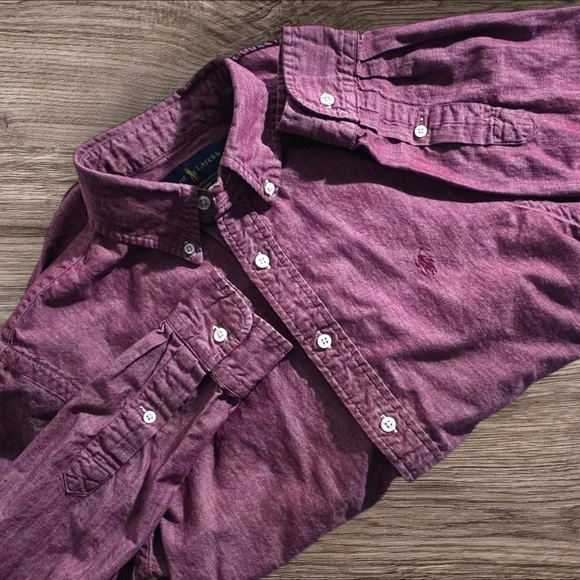 Ralph Lauren Men's Casual Purple Button-Down Shirt - Picture 4 of 8
